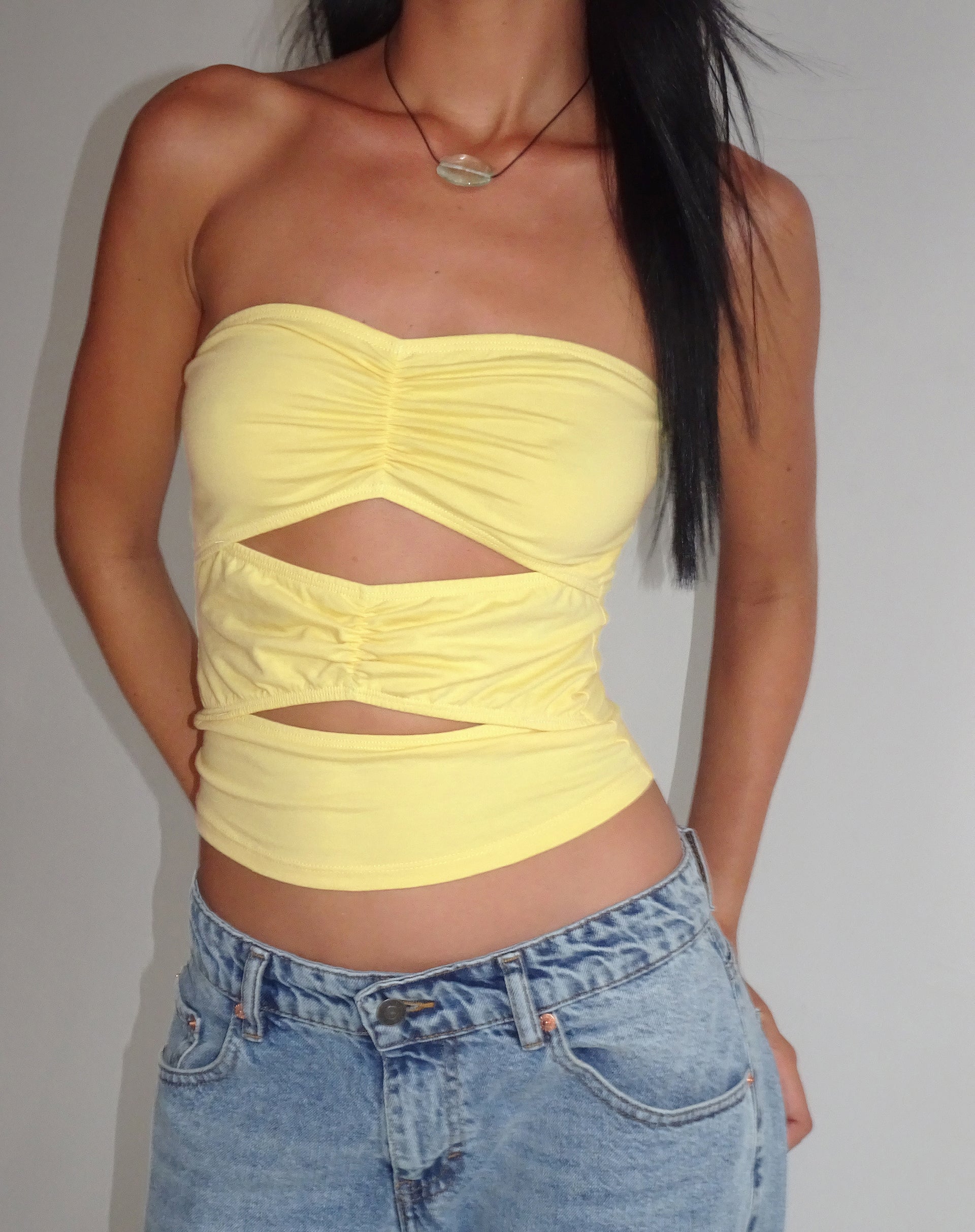 Image de Dayu Bandeau Crop Top en Lemonade
