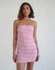 Image of Dema Mini Dress in Jacquard Pink Stripe