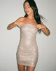 Image de Demaka Mini robe bustier en paillettes bronze clair