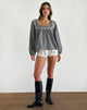 Image de Demona Top in Tonal Gingham Black and Grey