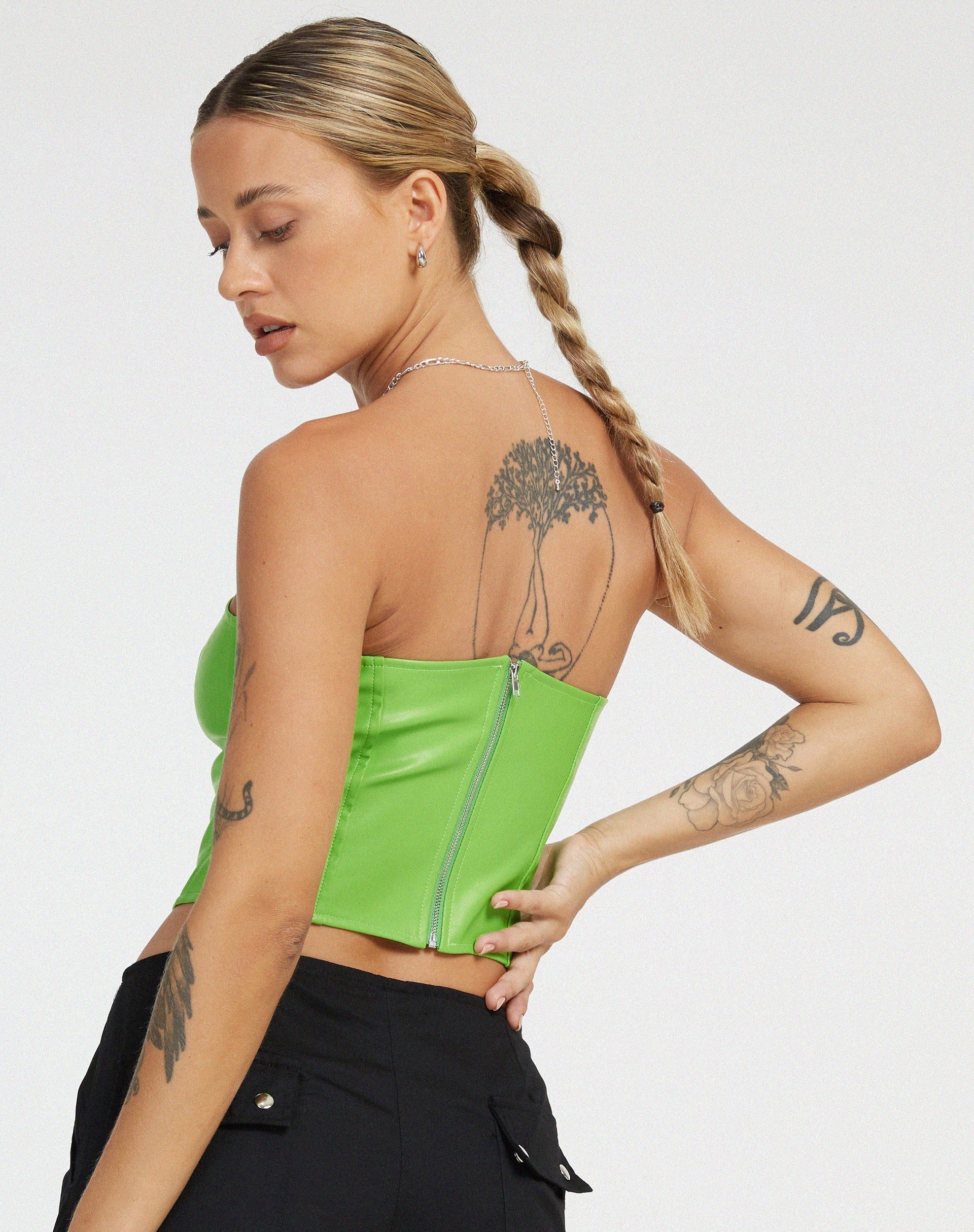 Image de Dena Corset Top en PU Neon Green