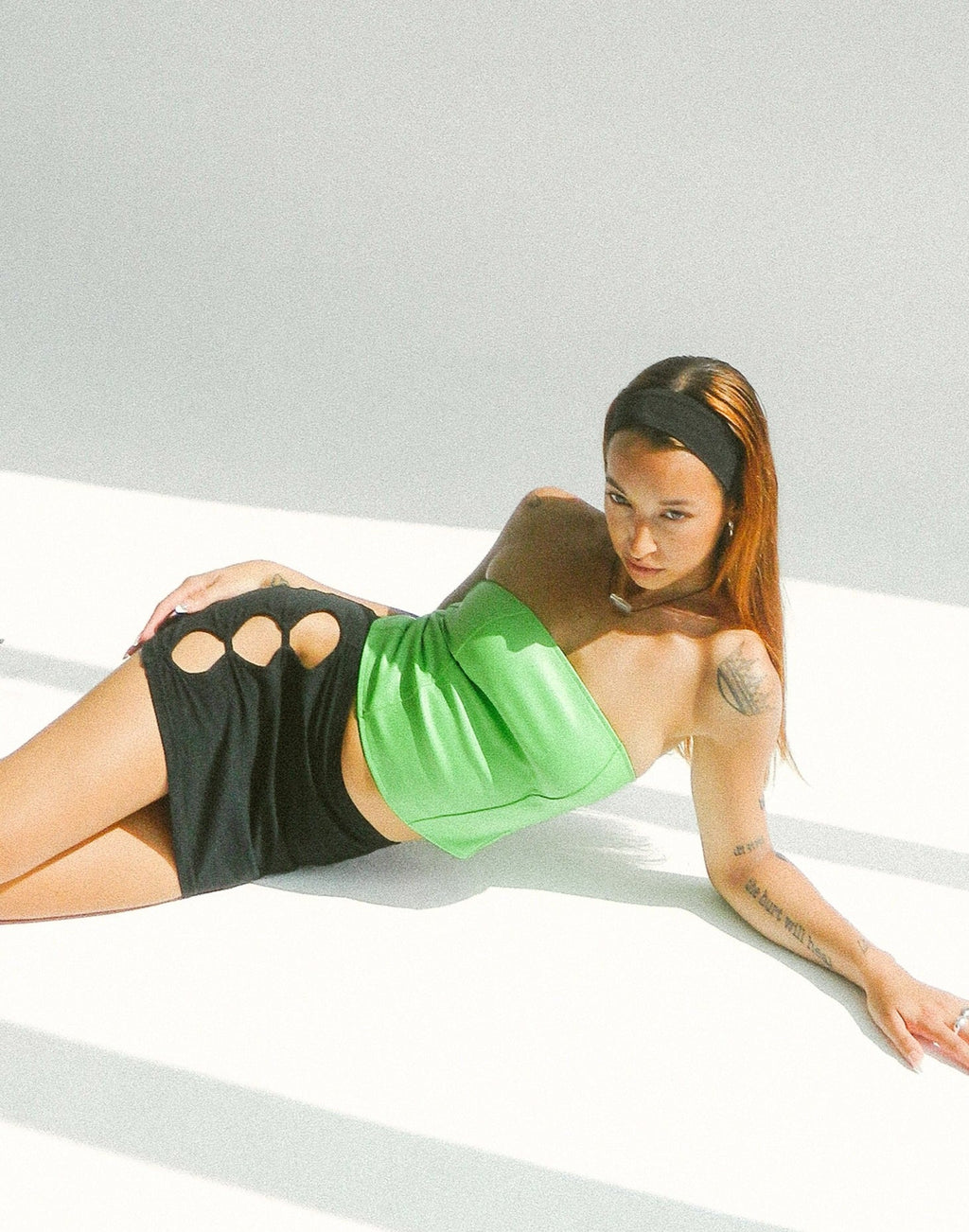 Dena Corset Top in PU Neon Green