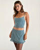 Image de Deri Cami Top in Grunge Floral Blue Grey