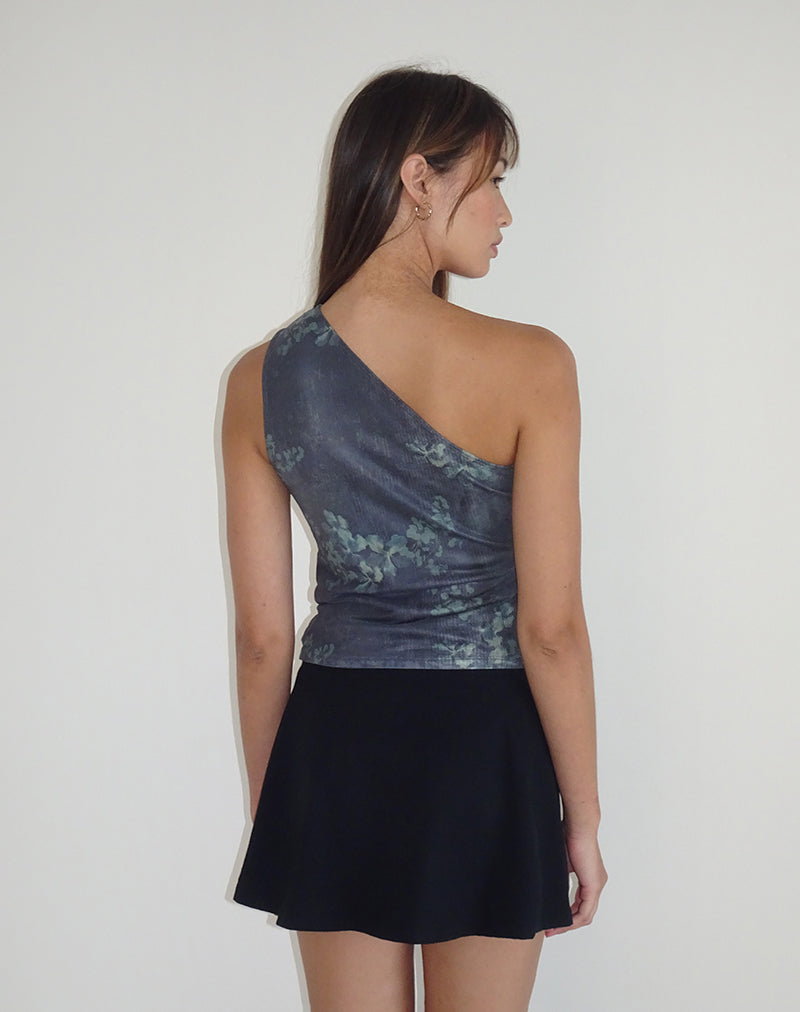 Image de Derse One Shoulder Top in Faded Botanical Green