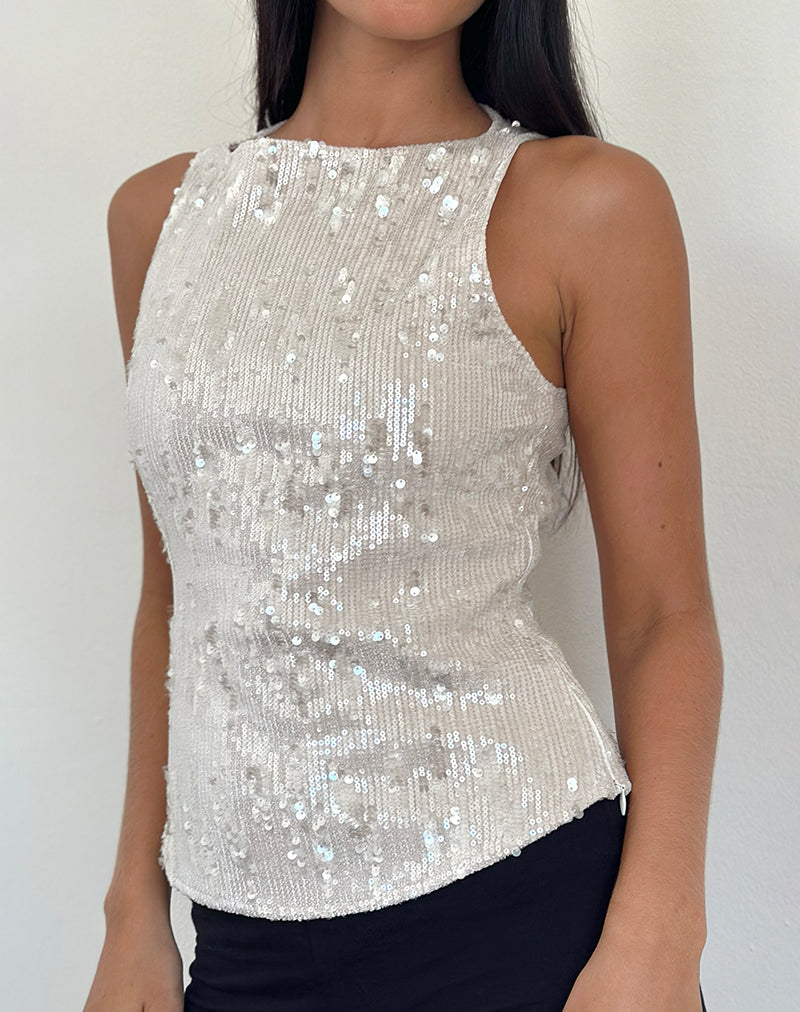 Image de Desiran Top in Sequin Cream