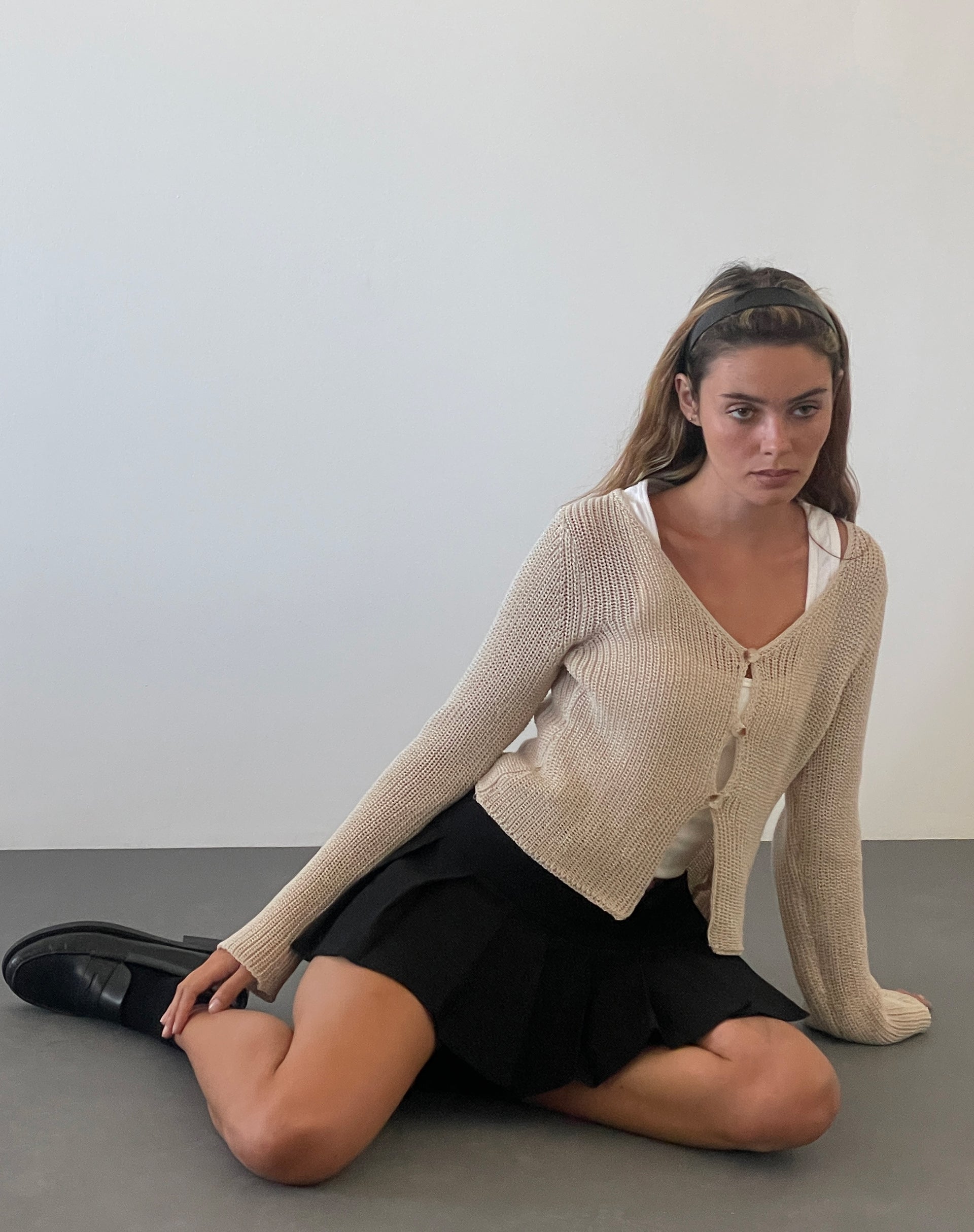 Image de Devita Long Sleeve Knitted Top in Natural