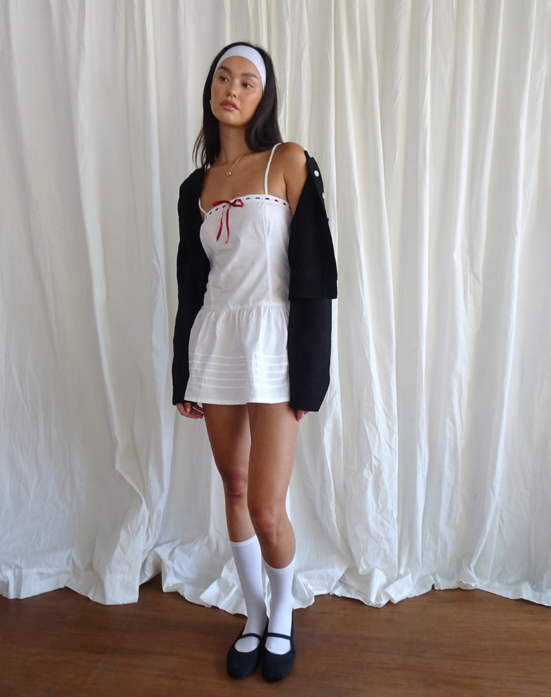 Image de la mini robe Dhilla en popeline blanche
