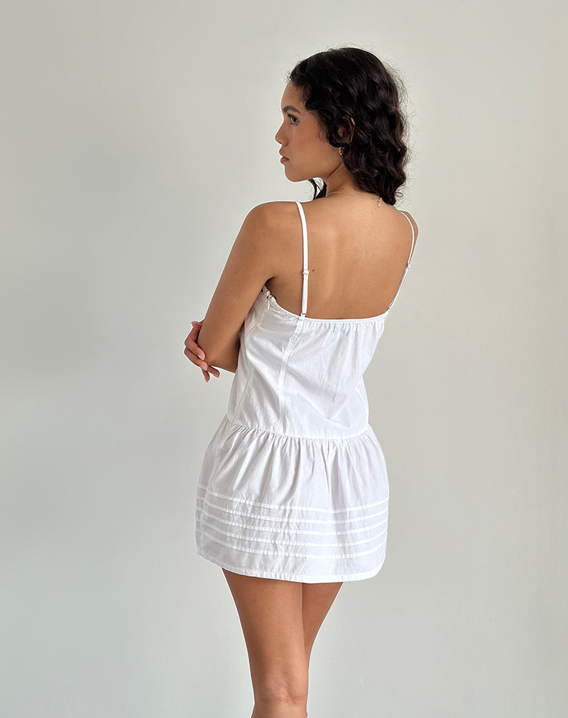 Image de la mini robe Dhilla en popeline blanche