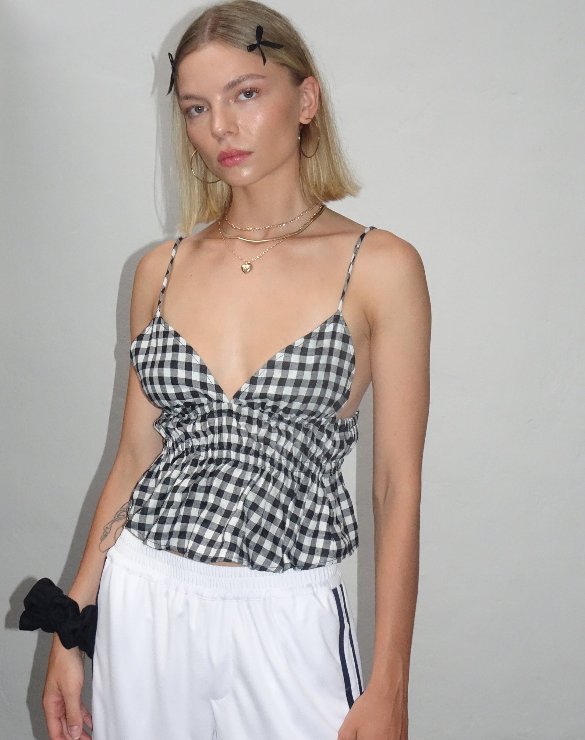 Image de Dilara Cami Top in Black and White Gingham