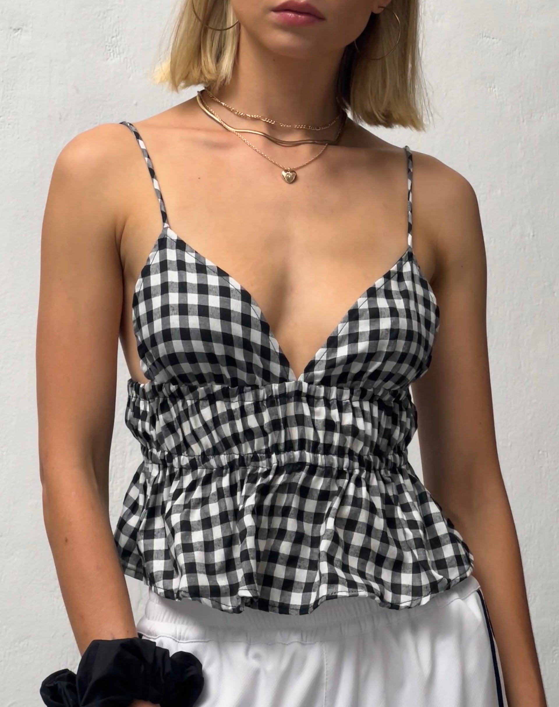 Image de Dilara Cami Top in Black and White Gingham