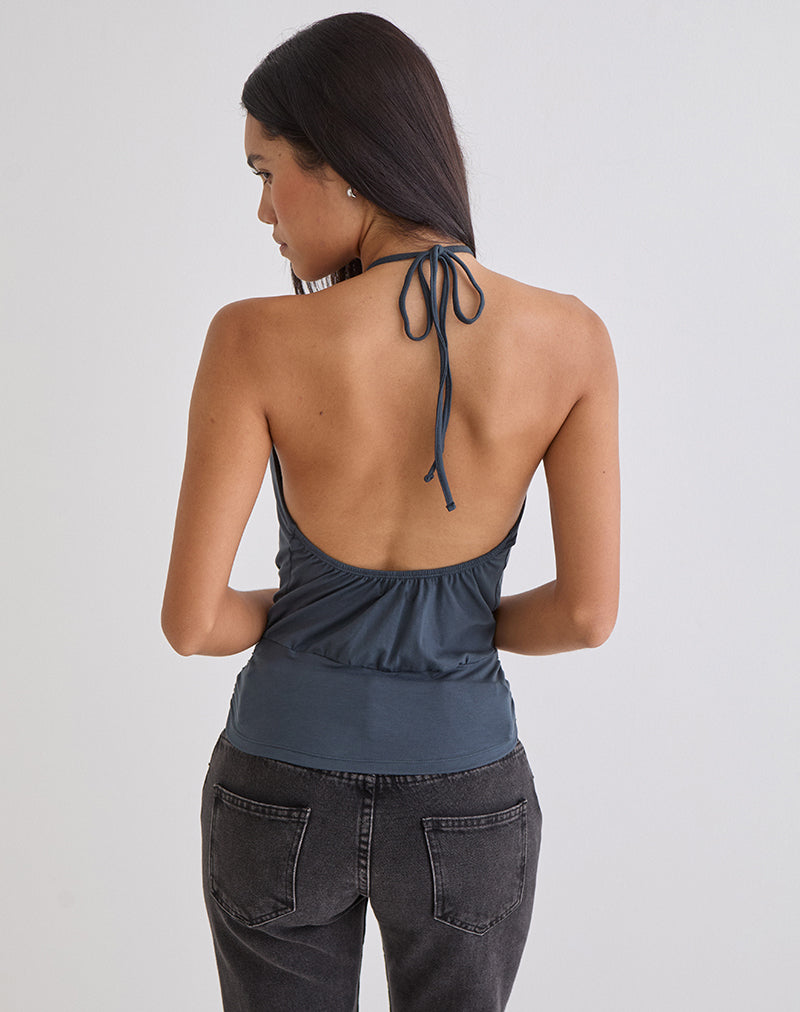 Image of Diraka High Neck Top in Jersey Ocean Storm