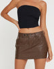 Image de Image de Disya Mini jupe en PU Marron