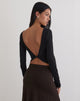 Image de Diya Long Sleeve Twist Back Top in Cupro Black