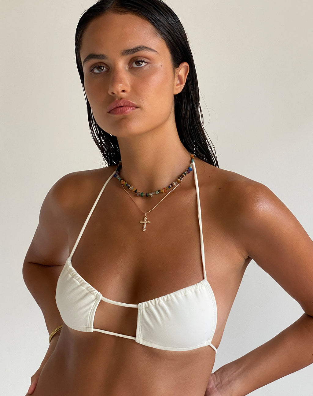 Top de bikini Dolan, crème
