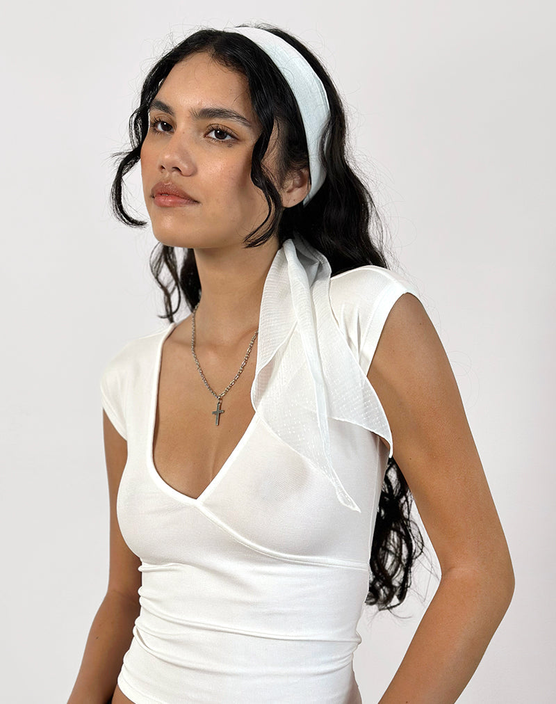 Image du bandeau en mousseline texturée Blanc