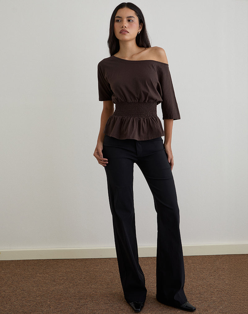 Image de Domani Off the Shoulder Top in Chocolate