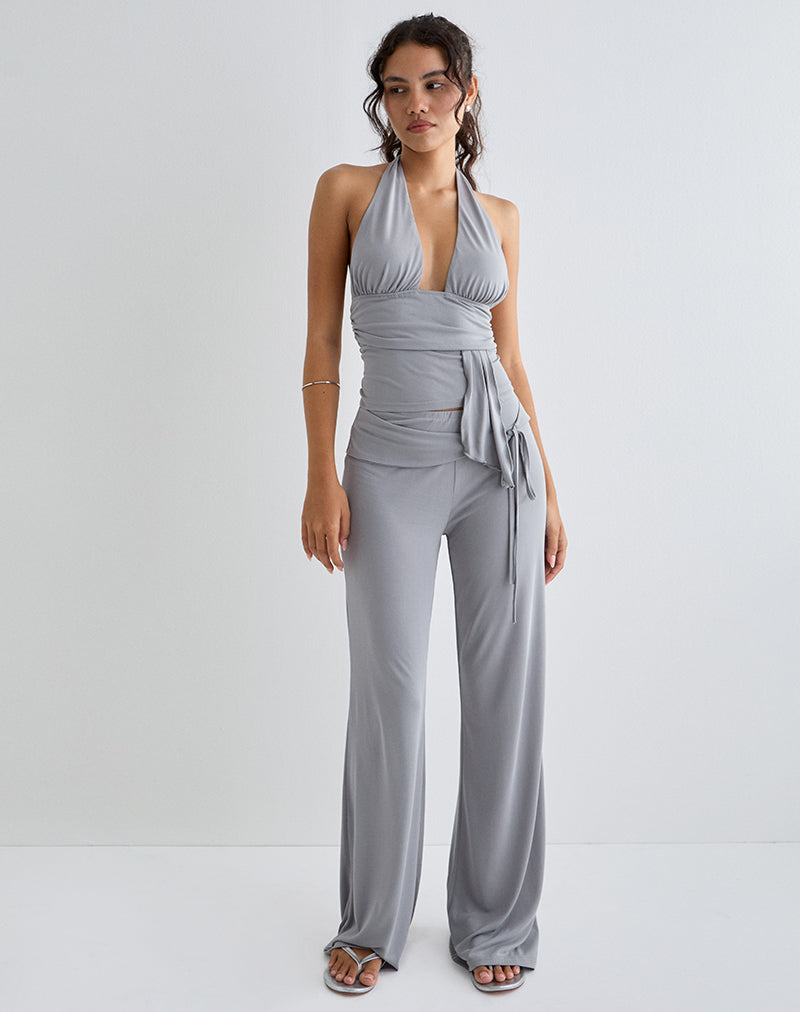 Pantalon Donata en gris avec ceinture