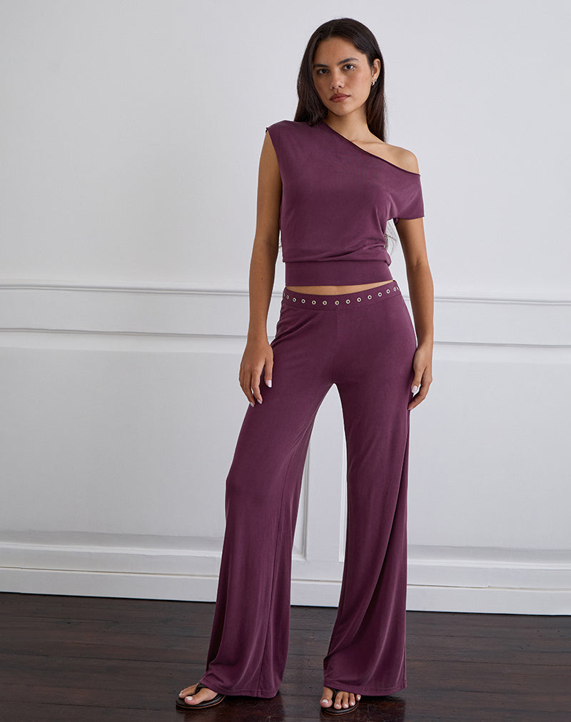 Image de Elysian Asymmetric Top in Cupro Plum