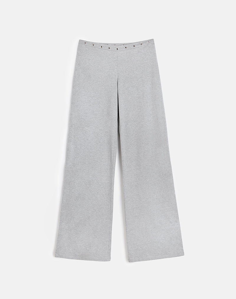 Image de Dorala Low Rise Trous with Eyelets in Grey Marl (pantalon à taille basse avec œillets en gris marron)