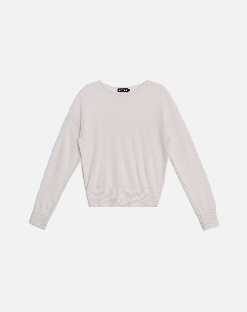 Image de Dorina Long Sleeve Top in Knit Ecru