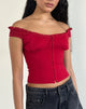 Image de Dovica Top corset bordé de dentelle, rouge adrénaline