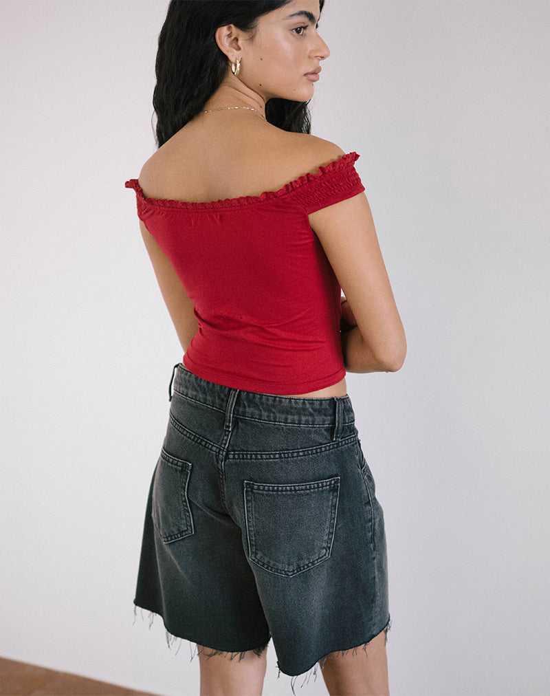 Image de Dovica Top corset bordé de dentelle, rouge adrénaline