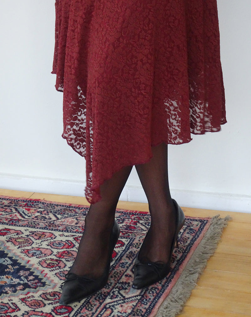 Image de Drusilla Midi Dress in Rose Lace Burgundy