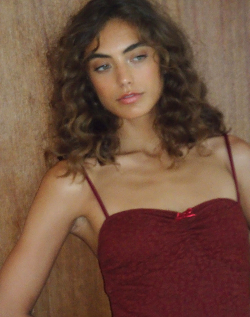 Image de Drusilla Midi Dress in Rose Lace Burgundy