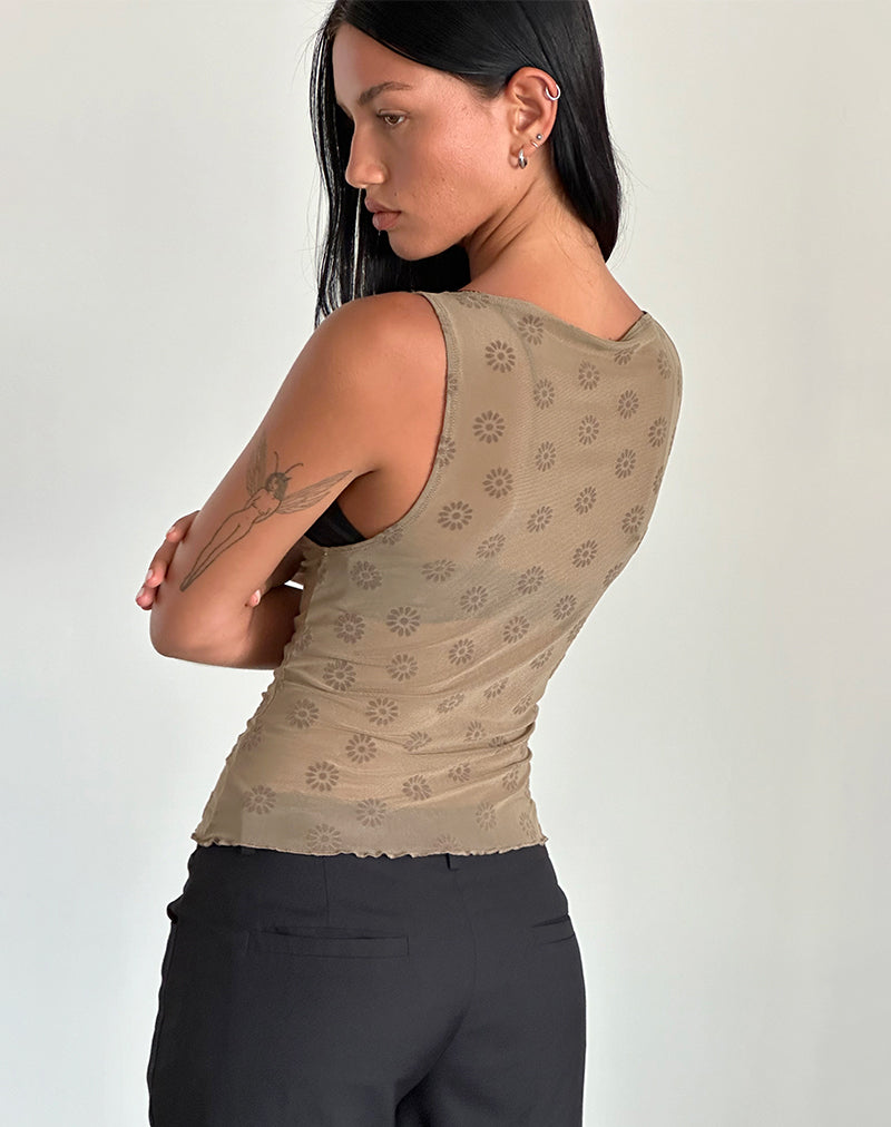 Image de Dudley Vest Top in Daisy Flock Light Brown