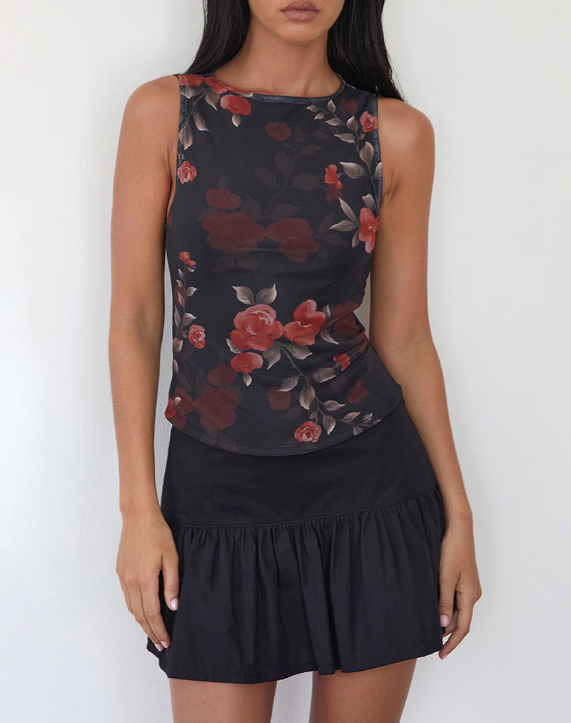Gilet Dudley en rose aquarelle noir