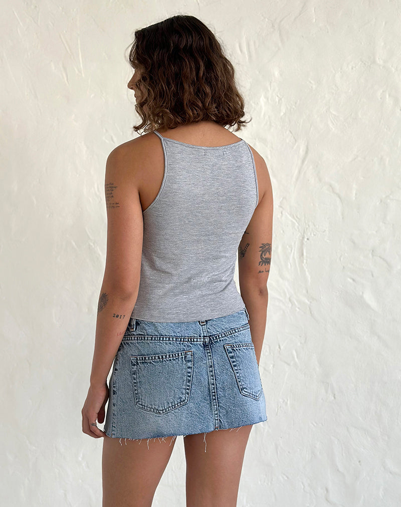 Image de Dudley Vest Top in Grey Marl Painted Flower
