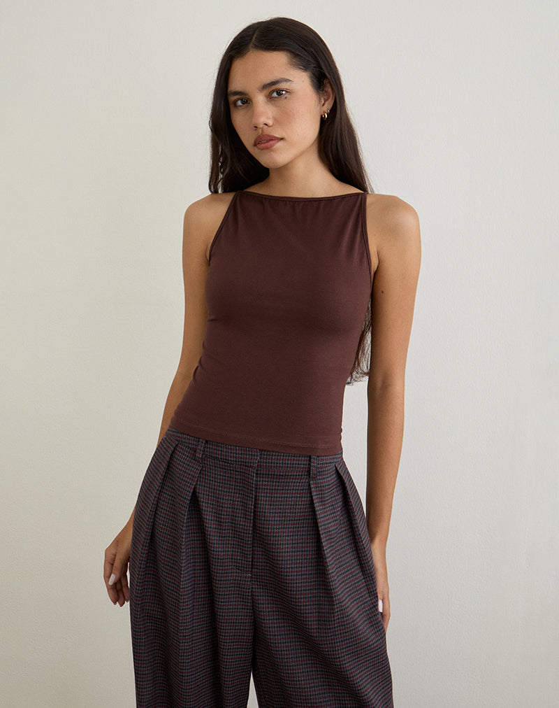 Gilet Dudley en jersey chocolat amer