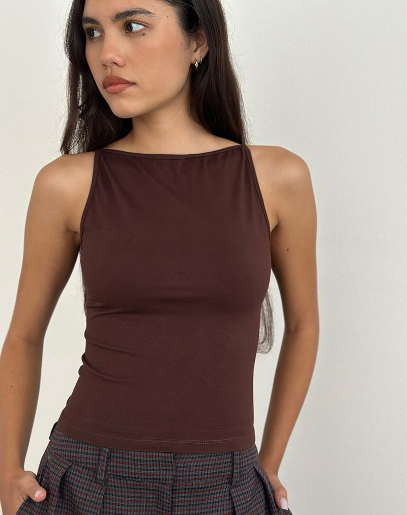 Gilet Dudley en jersey chocolat amer