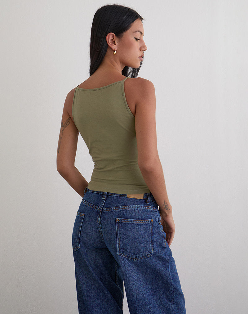 Image de Dudley Vest Top in Jersey Khaki