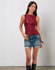 Image of Dudley Vest Top in Sequin Knit Burgundy