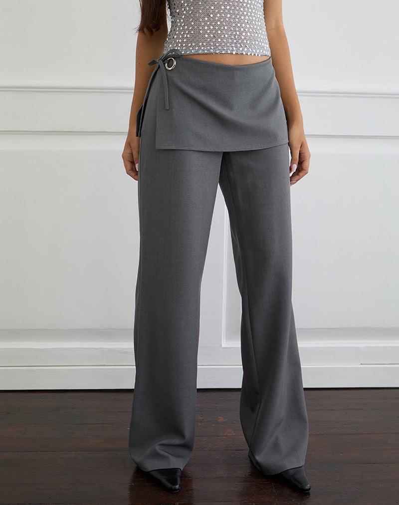 Image de marque de Elka Wrap Trouser in Tailoring Charcoal
