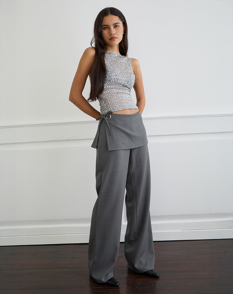 Image de marque de Elka Wrap Trouser in Tailoring Charcoal