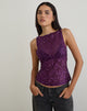Image Dudley Vest Top in Sequin Knit Plum Wine