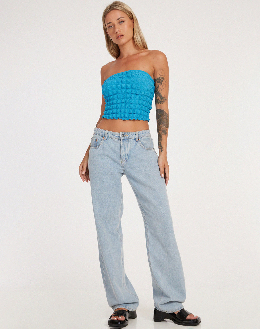 Top bandeau Dulce, bleu