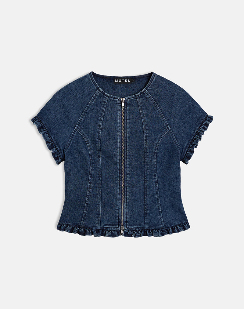 Image de Dunya Top in Chambray Vintage Blue