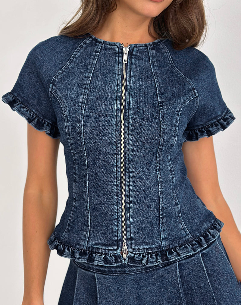 Image de Dunya Top in Chambray Vintage Blue