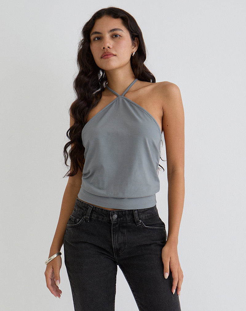 Image de Dyilla Arrow Neck Top in Grey