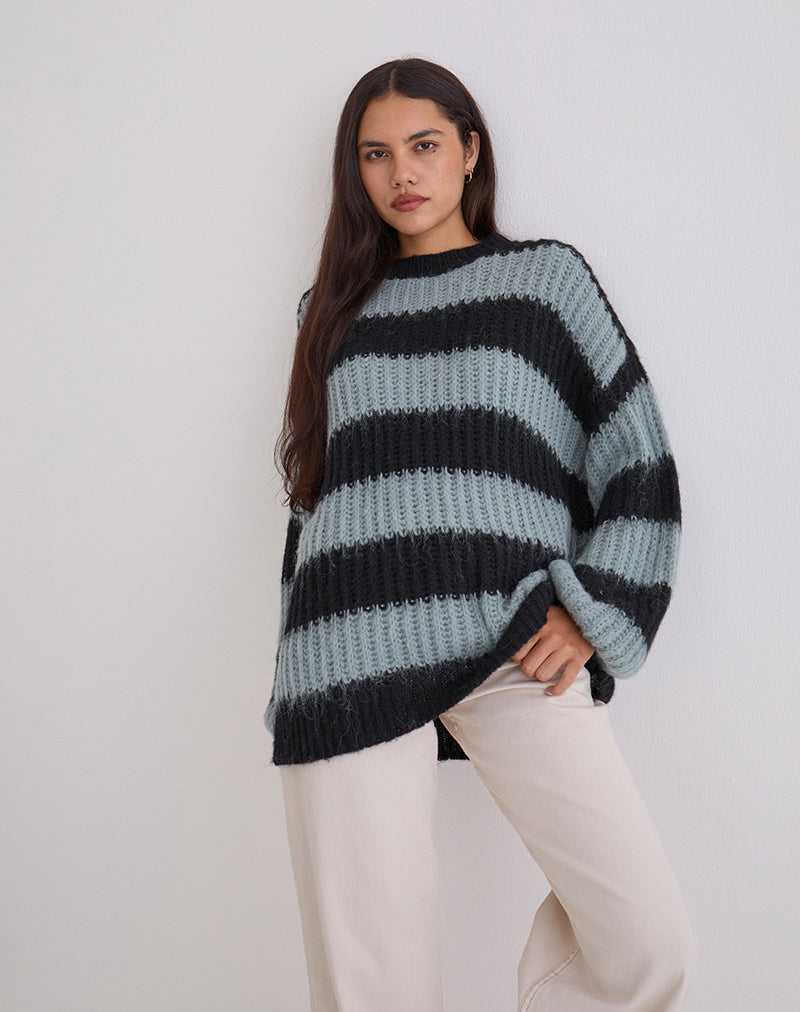 Pull Daren à rayures grises et anthracite