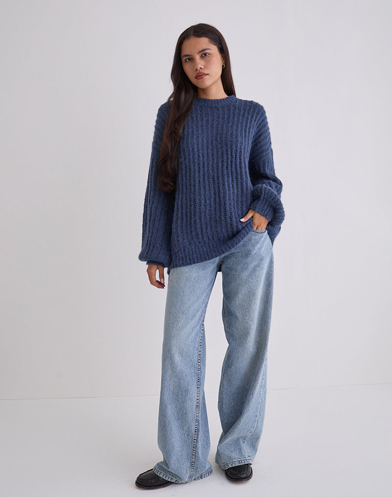 Image de Daren Chandail surdimensionné en tricot, marine