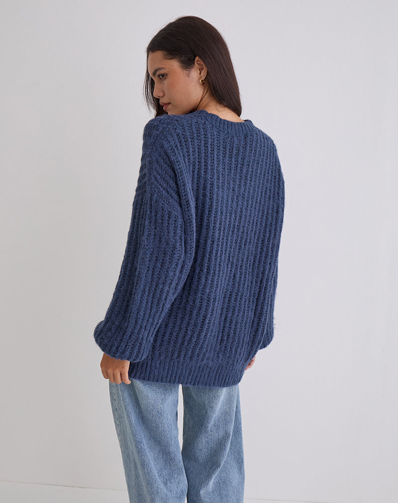 Image de Daren Chandail surdimensionné en tricot, marine