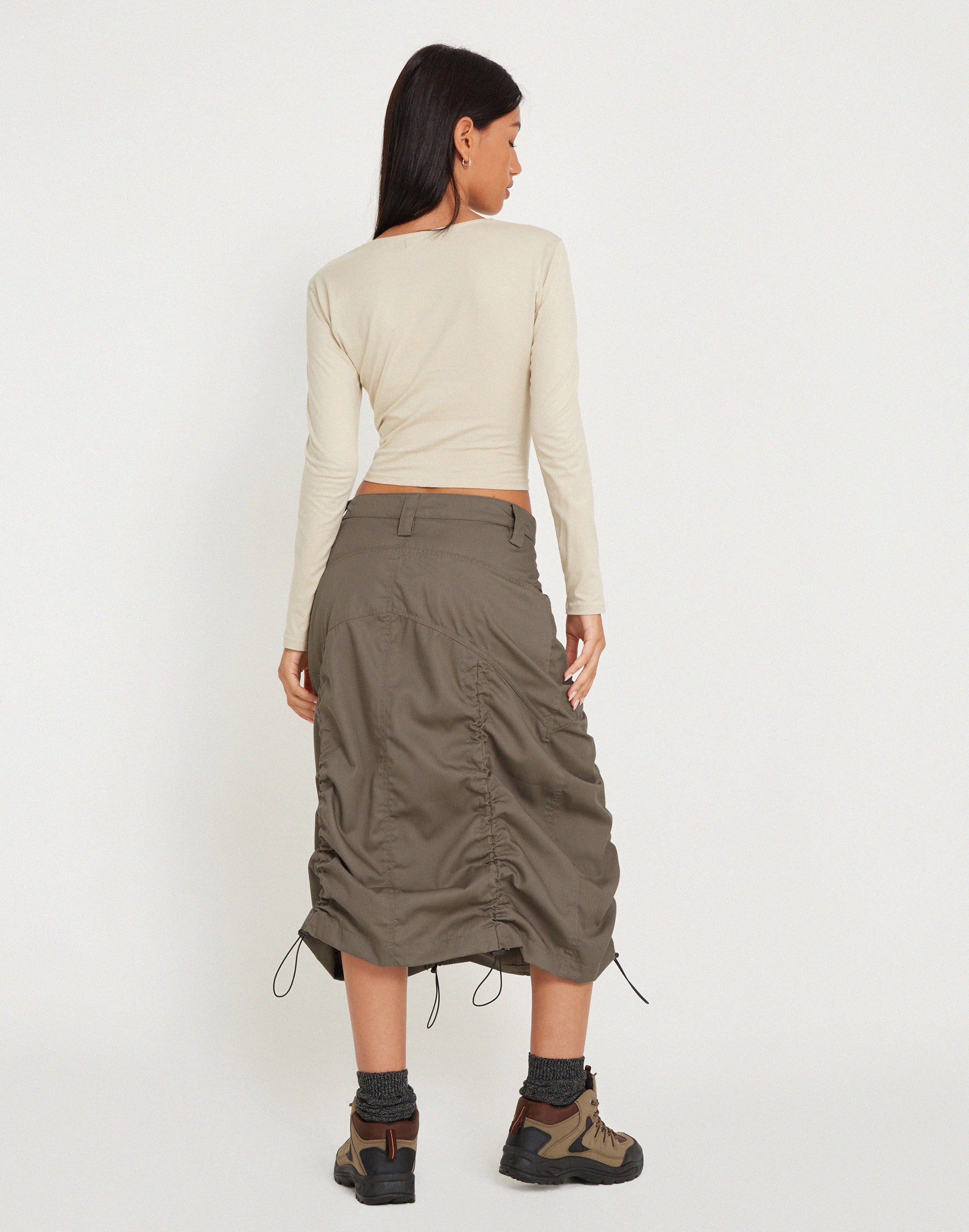 Image de Eisig Cargo Midi Skirt in Fossil