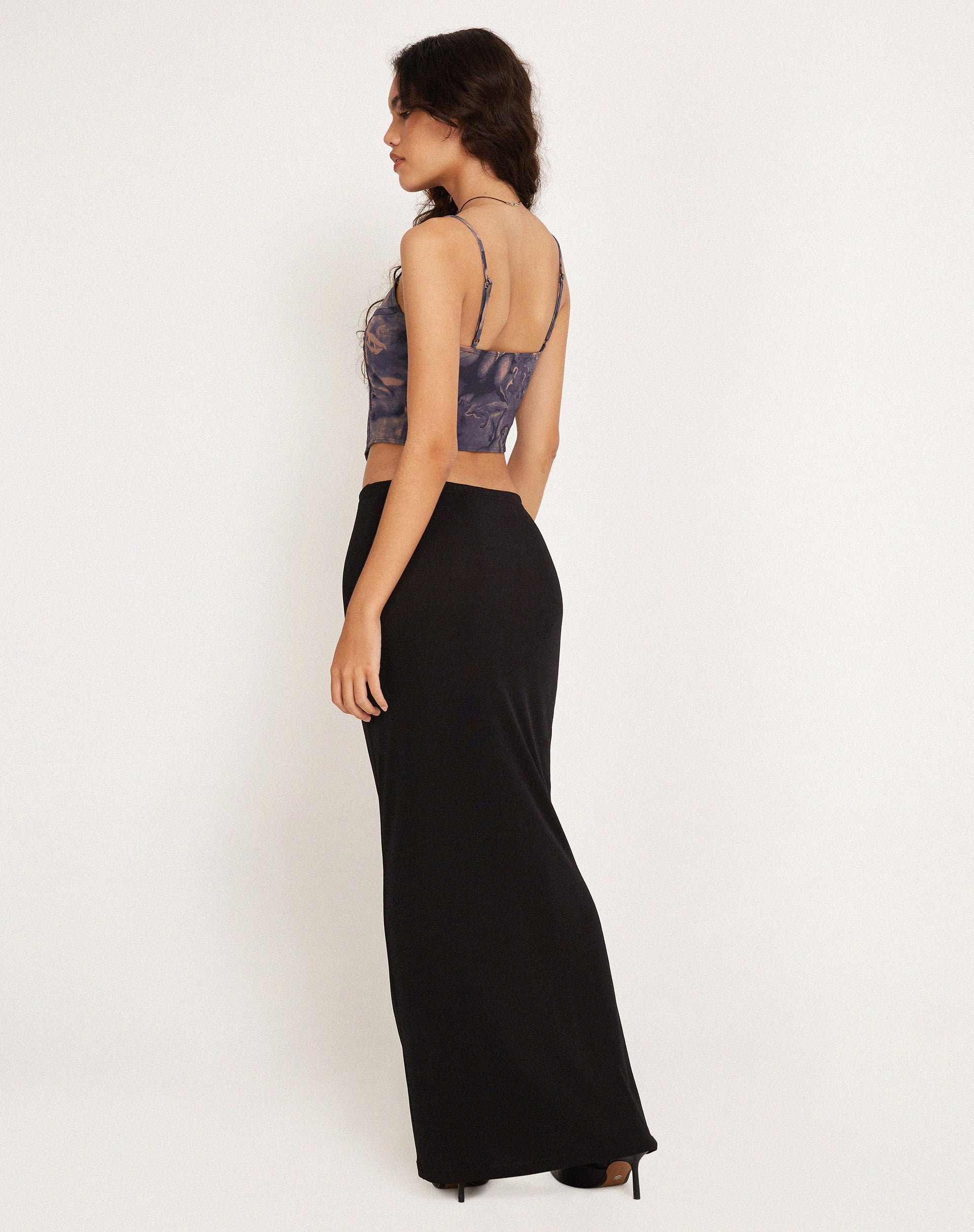 Image de Elcini Cropped Corset Top in Renaissance Cherub Charcoal