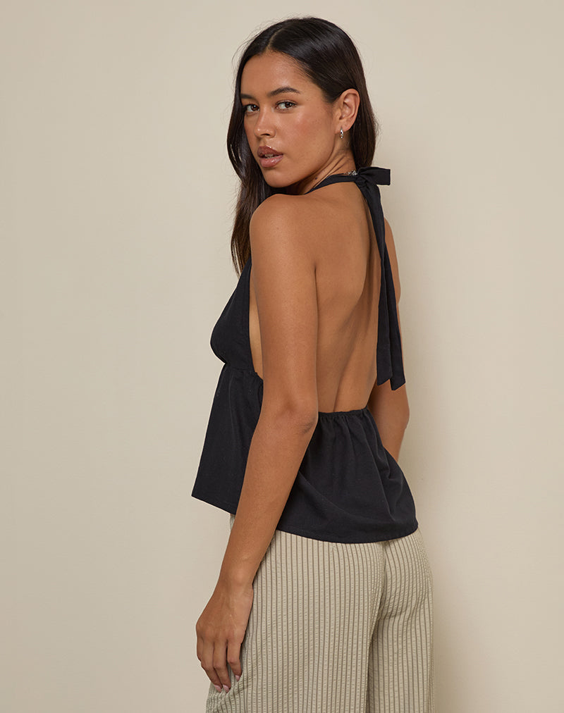 Image de Eldana Halterneck Top in Black