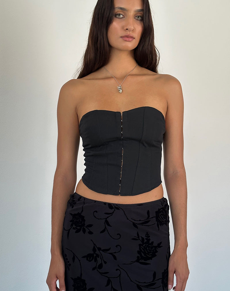 Image de Elita Hook and Eye Corset Top in Black