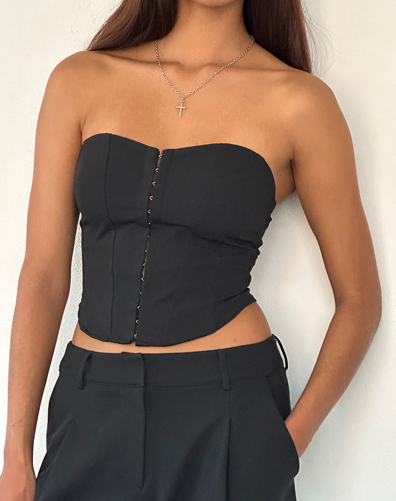 Image de Elita Hook and Eye Corset Top in Black